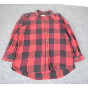Old Mill Flannel‎ Button Down Shirt Men's XXL Red Black Buffalo Plaid Check
